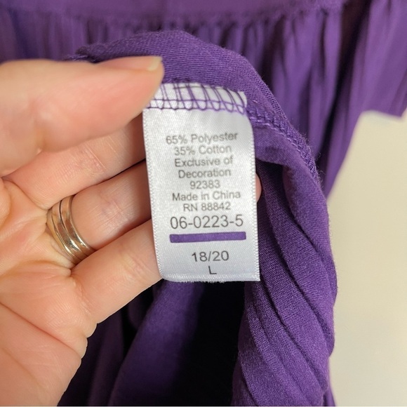 Dreams Co Maxi Dress Size 18/20 Purple Scoop Neck Bell Sleeve Empire Waist - Picture 5 of 8